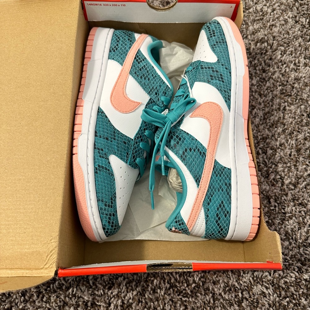 Size 9 - Nike Dunk Low Washed Teal Snakeskin 2022 | DR8577 300